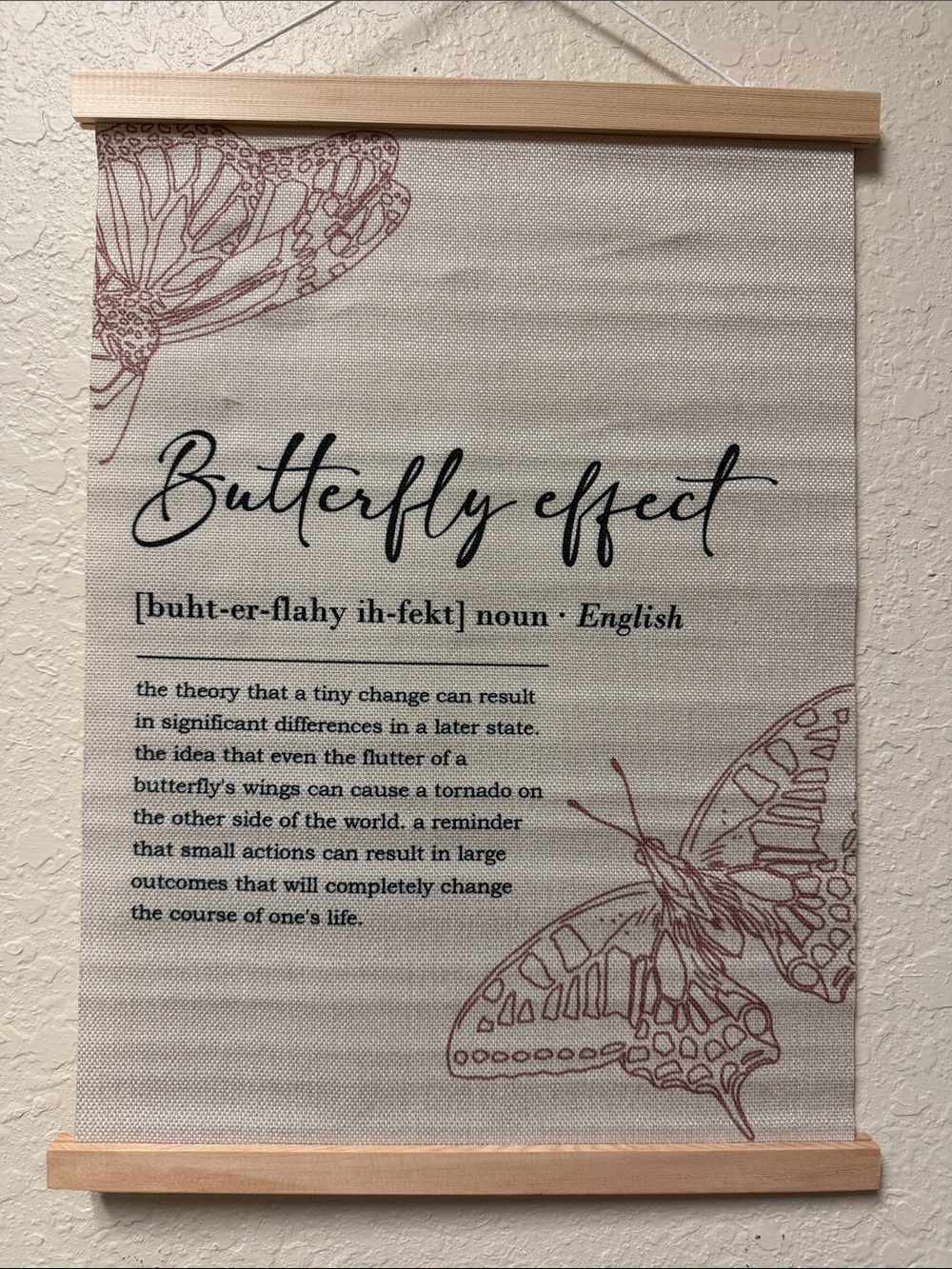 Butterfly Effect Wall Hanging - Cream and Brown